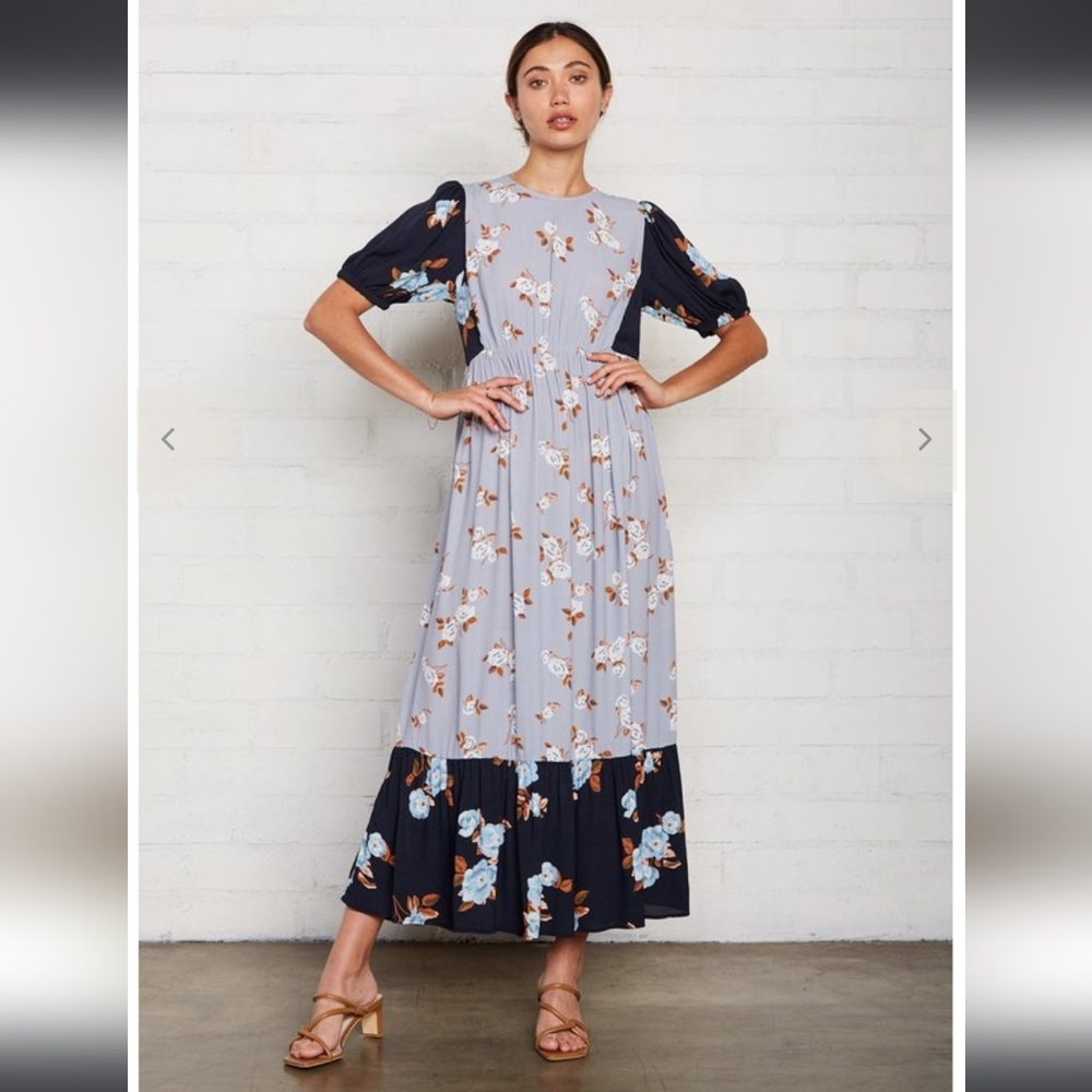 Rachel Pally Floral Blue Maxi Dress